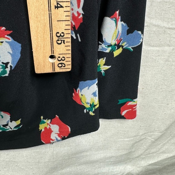 Lauren Ralph Lauren Floral Print Bishop Long Sleeve Dress size 16W Black - Picture 7 of 7